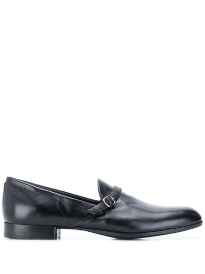 Pantanetti Buckle Detail Loafers In Black