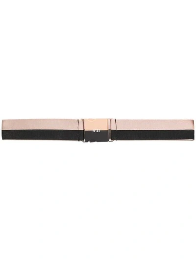 N°21 Striped Belt In Neutrals