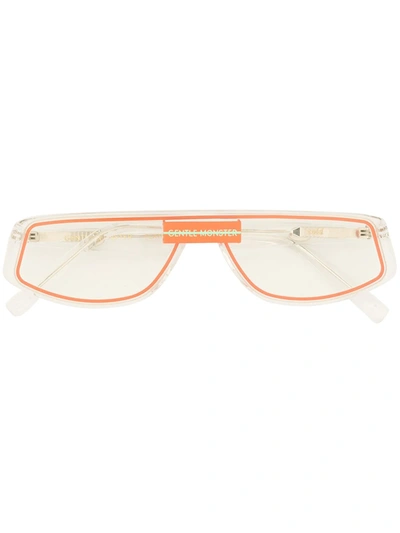 Gentle Monster Cold C1 Rectangle-frame Sunglasses In White