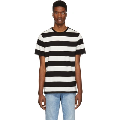 Apc Striped T-shirt In Lzz Noir