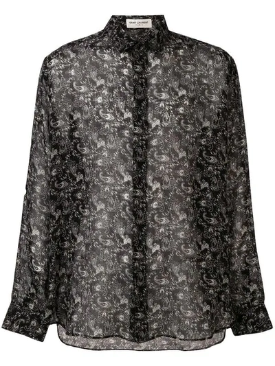 Saint Laurent Etamine Virgin Wool Shirt In Black
