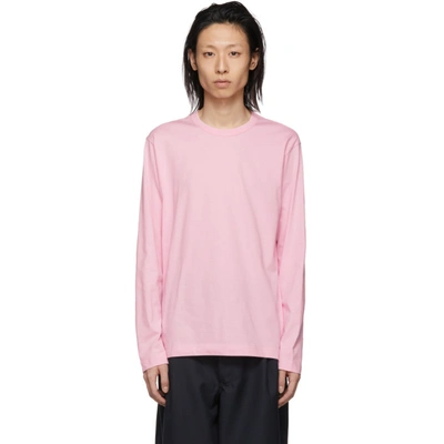 Comme Des Garçons Shirt Comme Des Garcons Shirt Pink Logo Long Sleeve T-shirt In 3 Pink
