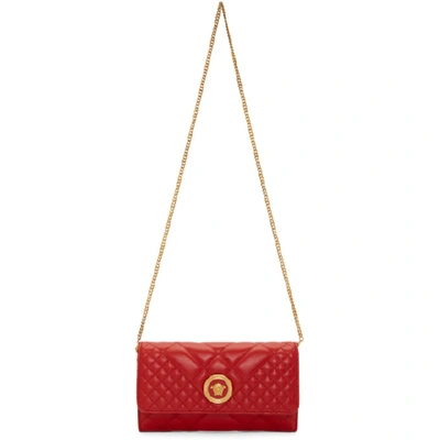 Versace Red Quilted Medusa Tribute Evening Bag In D6tot Red