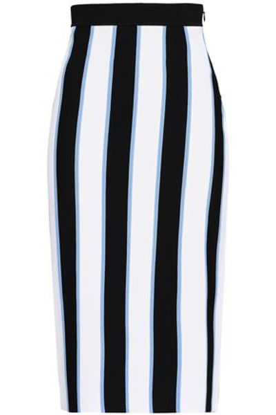 Carolina Herrera Woman Striped Knitted Pencil Skirt White