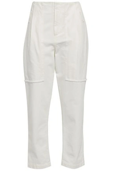 Brunello Cucinelli Woman High-rise Tapered Jeans White