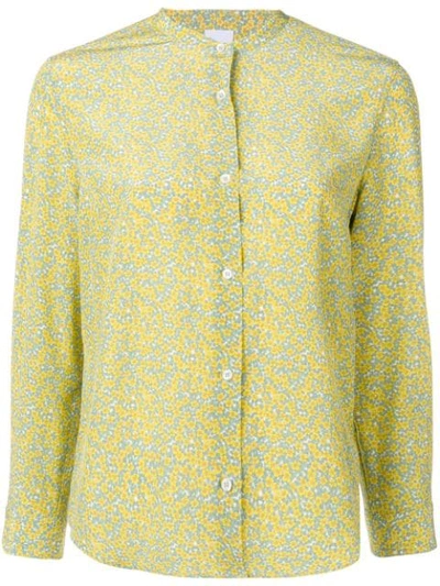 Aspesi Floral Print Shirt In Yellow