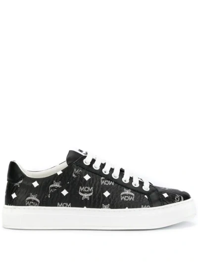 Mcm Logo Low-top Sneakers In Black