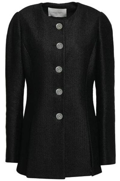 Carolina Herrera Woman Linen-blend Tweed Jacket Black