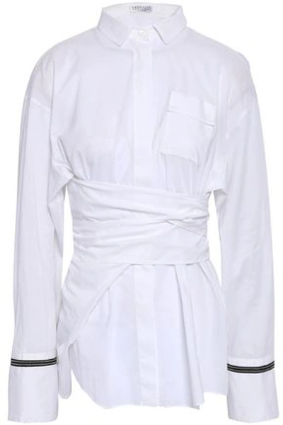 Brunello Cucinelli Woman Cutout Cotton-poplin Shirt White