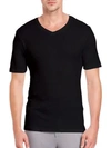 Hanro Sea Island Cotton V-neck Tee In Black