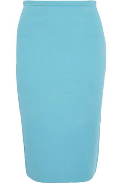 Diane Von Furstenberg Woman Stretch-knit Pencil Skirt Turquoise