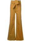 Ulla Johnson Flared Wade Trousers In Brown