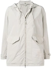 Aspesi Grey Hooded Raincoat In Neutrals