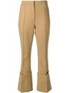 Rokh Cropped Flared Trousers In Neutrals