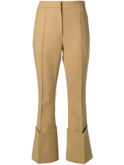 Rokh Cropped Flared Trousers In Neutrals