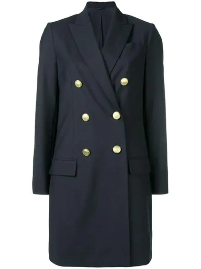 Brunello Cucinelli Double Breasted Coat In Blue