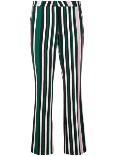 Cambio Striped Trousers In Green