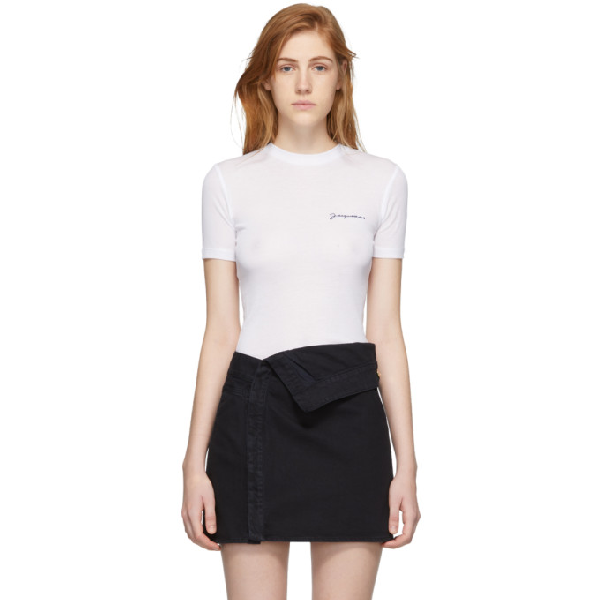 Jacquemus Le Tshirt Embroidered Logo Tee In Off White ModeSens