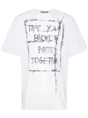 Haider Ackermann Slogan Print Short-sleeved Cotton T-shirt In White