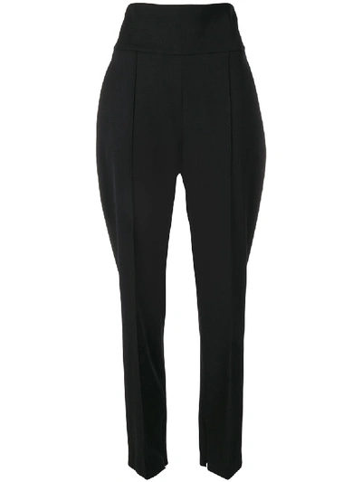 Alexandre Vauthier High Waist Cool Wool Pants In Black