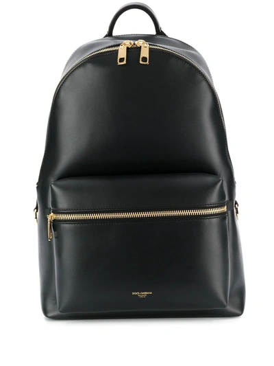 Dolce & Gabbana Calfskin Vulcano Backpack In Black