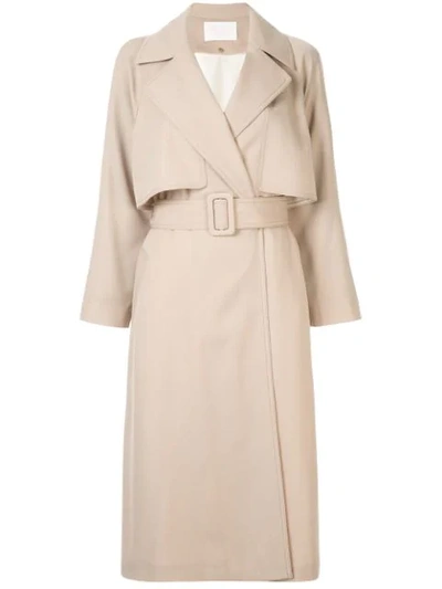 Ballsey Layered Panel Trench Coat In Neutrals
