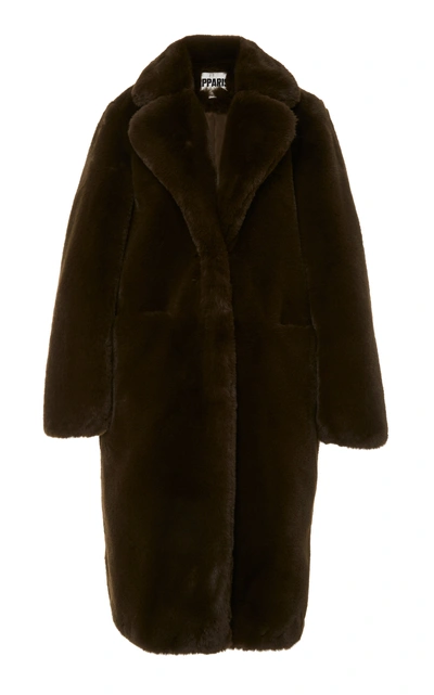 Apparis Laure Faux-fur Coat In Olive