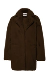 Apparis Sophie Collared Faux Fur Coat In Bronze