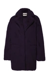 Apparis Sophie Collared Faux Fur Coat In Purple