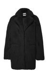 Apparis Sophie Collared Faux Fur Coat In Black