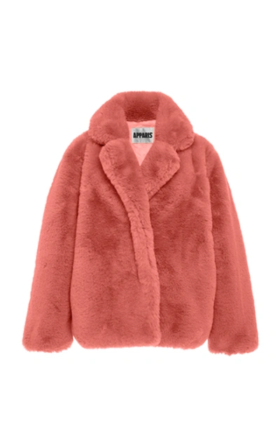 Apparis Manon Faux-fur Coat In Pink
