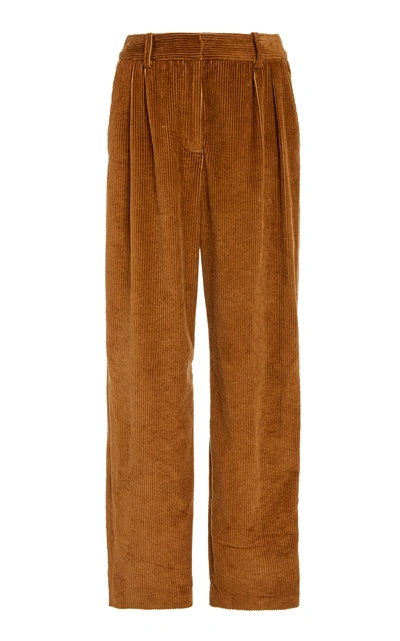 Nili Lotan Linda Cotton Pant In Brown