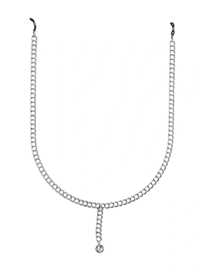 Linda Farrow Logo-charm Sunglasses Chain In Silver