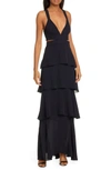 A.l.c Lita Tiered Silk V-neck Maxi Dress, Dark Blue In Midnight