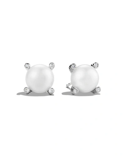 David Yurman Pearl Earrings With Diamonds