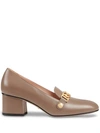 Gucci Sylvie Leather Mid-heel Pump In Beige