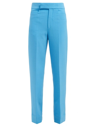 Kwaidan Editions High-rise Tailored Crepe Trousers In Blue