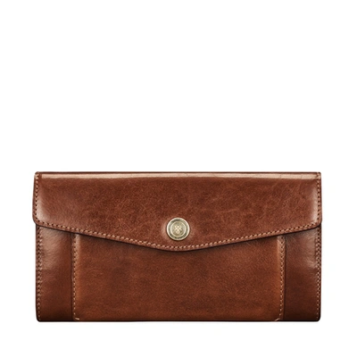 Maxwell Scott Bags Womens Premium Italian Tan Brown Leather Large Envelope Purse