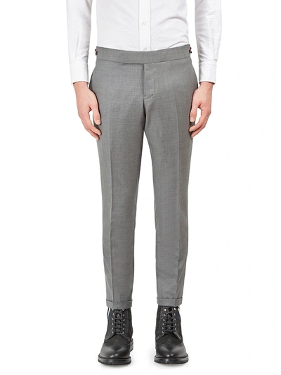 Thom Browne Men's Low Rise Skinny-fit Wool Pants In Medium Grey