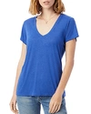 Alternative V-neck Tee In Royal Blue Overdye