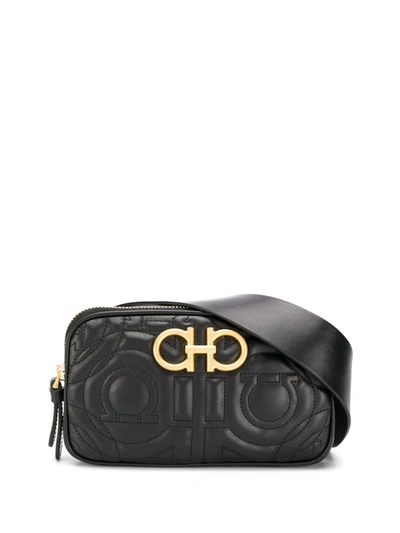 Ferragamo Gancino Quilting Belt Bag In Black