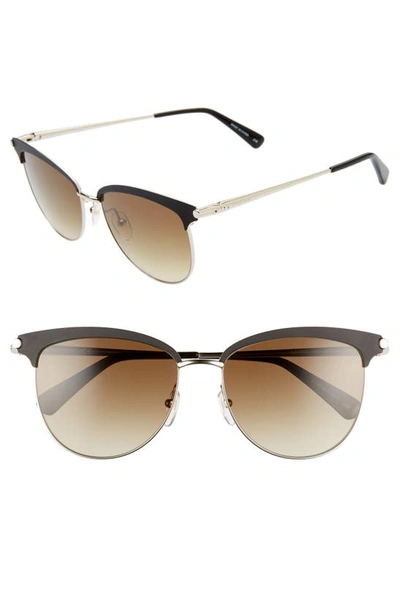Longchamp Mirrored Metal Square Sunglasses In Black
