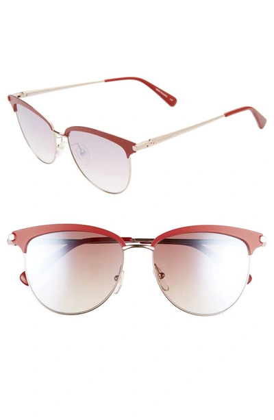 Longchamp Roseau 55mm Gradient Sunglasses In Wine