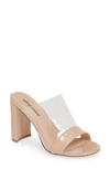 Jeffrey Campbell Keira Slide Sandal In Nude Patent/ Clear
