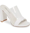 Jeffrey Campbell Keira Slide Sandal In White/ Clear