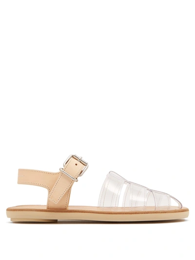 Mm6 Maison Margiela Perspex And Leather Cage Sandals In Tan