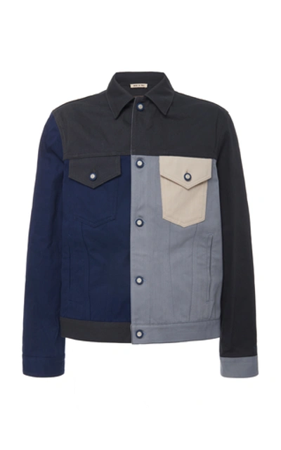 Marni Panelled Denim Jacket In Blue