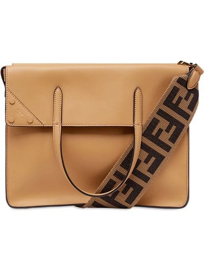 Fendi Flip Regular Handbag In Neutrals