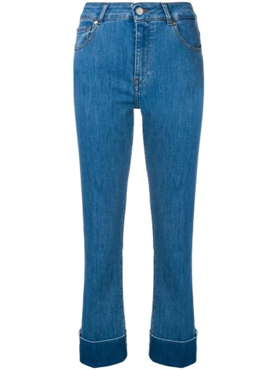 Fay Slim Turn Up Jeans In Blue