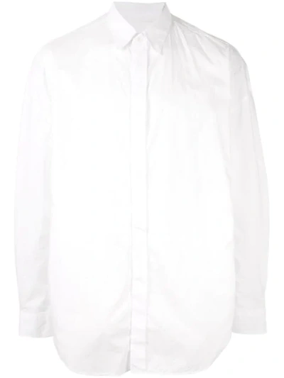 Julius Concealed Button Up Shirt In White